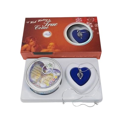 Make a Wish Perlen Halskette Love Creations Kit Zuchtperle in Auster DIY Perlen Halskette mit Herzkäfig Medaillon Anhänger Halskette für Frauen und Mädchen von BakerMiche
