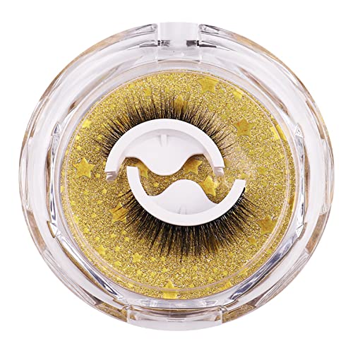 2 Paar Selbstklebende Wimpern Ohne Kleber Wiederverwendbare Falsche Wimpern Natürliche Flauschige Falsche Wimpern ohne Kleber Wimpern Extensions Wasserdichte Fake Lashes Augenmakeup für Frauen Mädchen von BakerMiche