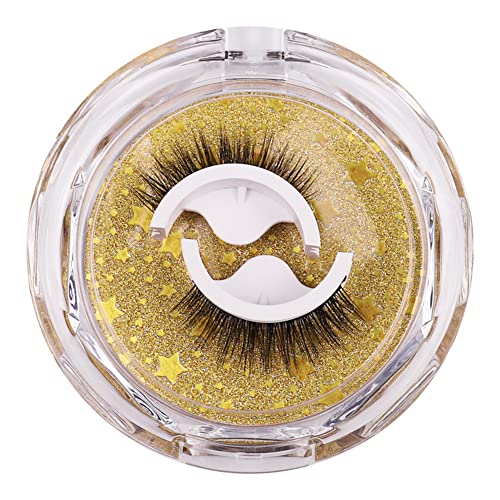 2 Paar Selbstklebende Wimpern Ohne Kleber Wiederverwendbare Falsche Wimpern Natürliche Flauschige Falsche Wimpern ohne Kleber Wimpern Extensions Wasserdichte Fake Lashes Augenmakeup für Frauen Mädchen von BakerMiche