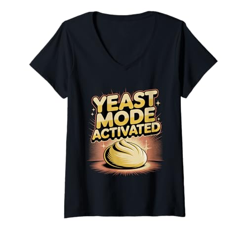 Damen Yeast Mode Activated Baker Backbrot - T-Shirt mit V-Ausschnitt Damen Yeast Mode Activated Baker Backbrot - T-Shirt mit V-Ausschnitt von Bakers aufstrebender Humor
