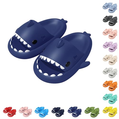 Baketron Cloud Shark Slides Damen Hai Hausschuhe Schuhe Herren Sommer Haifisch Schlappen Unisex rutschfeste Badeschuhe Cartoon SharkSoft Badeschuhe Lustig Slippers 16-Farben von Baketron