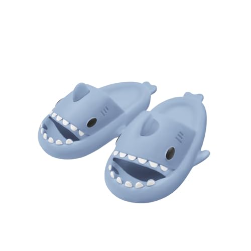 Baketron Cloud Shark Slides Niedliche Hai Hausschuhe für Damen Shark Slippers Herren Weich Rutschfest Badelatchen Hausschuhe Unisex Badeschuhe für Sommer Strand Sandalen - Blau 38/39 EU von Baketron