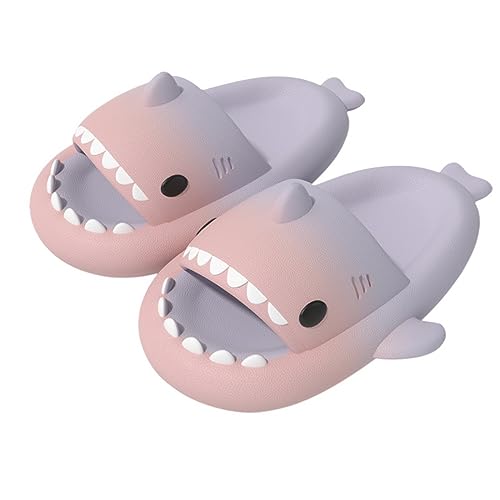 Baketron Cloud Shark Slides Niedliche Hai Hausschuhe für Damen Shark Slippers Herren Weich Rutschfest Badelatchen Hausschuhe Unisex Badeschuhe für Sommer Strand Sandalen - Farbverlauf EU 36-45 von Baketron