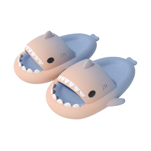 Baketron Cloud Shark Slides Niedliche Hai Hausschuhe für Damen Shark Slippers Herren Weich Rutschfest Badelatchen Hausschuhe Unisex Badeschuhe für Sommer Strand Sandalen - Farbverlauf EU 36-45 von Baketron