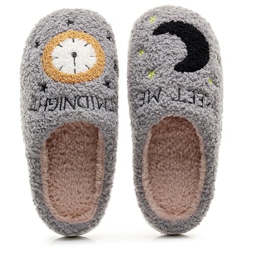 Baketron Slippers Damen Herren,Winter Warme Flauschige Plüsch-Hausschuhe,Niedliche Cartoon Hauspantoffeln,Rutschfeste Kuschelige Schuhe Indoor&Outdoor von Baketron