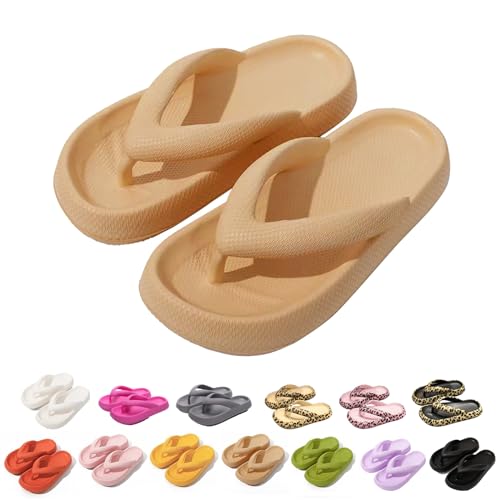 Baketron Superweiche Flip Flops Damen Herren Unisex Badeschuhe EVA Rutschfeste Dickere Sohle Zehentrenner Hausschuhe Badeschlappen Wolken Sandale Sommer Slippers von Baketron