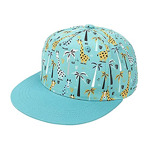 Bakicey Baby Kinder Baseball Cap Kappe Hiphop Kinder Baseballmütze Jungen Mädchen Mütze Baseball Cap Cartoon Drucken Hut Kappe Sonnenblende Flache Hut Baseballkappe (Giraffe, Xs) von Bakicey