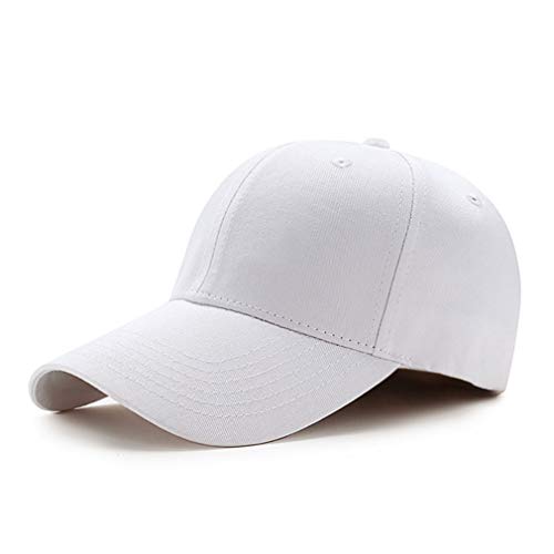 Bakicey Baseball Cap Unisex - Kappe Aus Baumwolle für Erwachsene, Casual Reine Farbe Baseboard Mütze Verstellbar für Damen Und Herren (Weiß) von Bakicey
