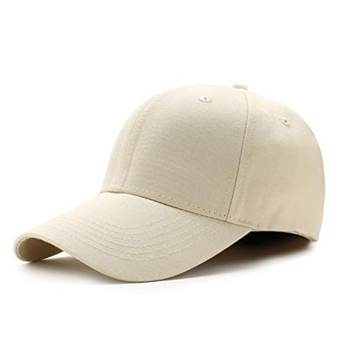 Bakicey Baseball Cap Unisex - Kappe Aus Baumwolle Für Erwachsene, Casual Reine Farbe Baseboard Mütze Verstellbar Für Damen Und Herren (Nicht-Gerade Weiss) von Bakicey