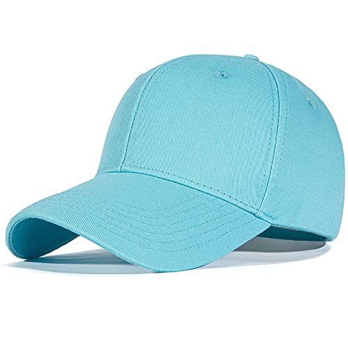 Bakicey Baseball Cap Unisex Outdoor Baseball Cap Kappe Baumwolle Baseball Mützen Erwachsenen Casual Reine Farbe Baseboard Baseballkappe Verstellbar Baseball Cap Kappe Damen Herren (Blauer See) von Bakicey