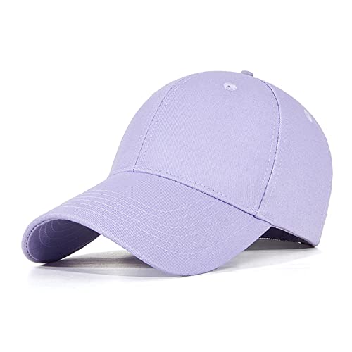 Bakicey Baseball Cap Unisex Outdoor Sonnenhut Damen Baseball Cap Baumwolle Baseball Mützen Erwachsenen Casual Hip Hop Baseboard Baseballkappe Verstellbar Herren Baseball Cap Kappe (Hellviolett) von Bakicey