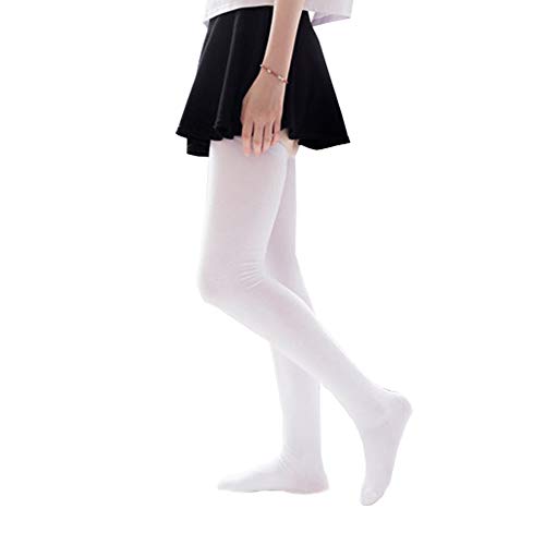 Bakicey Damen Kniestrümpfe Socken Overknee Strümpfe, Mädchen 80cm Strumpfhosen Baumwollstrümpfe Stützkniestrümpfe Gestrickte Strick Socken Hoch Über das Knie Lange Socken Winter Strümpfe (Weiß) von Bakicey