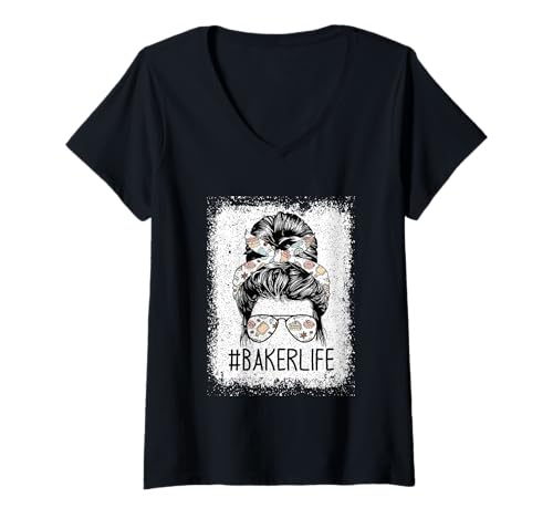 Damen Bakerlife Bakers Lustiges süßes Backen T-Shirt mit V-Ausschnitt Damen Bakerlife Bakers Lustiges süßes Backen T-Shirt mit V-Ausschnitt von Baking Enthusiasts Pastry Lovers