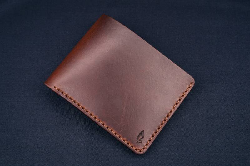 Herren Geldbörse in Braun Horween Chromexcel, Mit Druckknopf Oder Ohne Karten - Und Münzfach Schlanke | Monogrammiert Bifold, Bogenschütze von Balabanoff