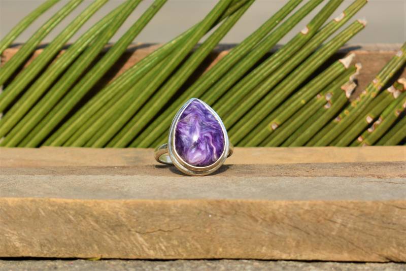 Charoite Ring 925 Sterling Silber Band von BalajiJewels