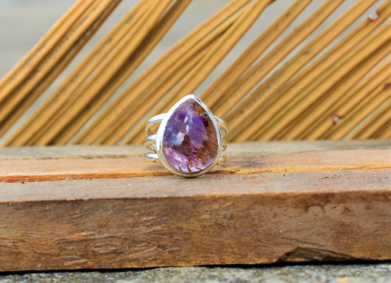 Handgefertigter Cacoxenit-Perlenring 925 Sterling Silber, 3Er Band von BalajiJewels