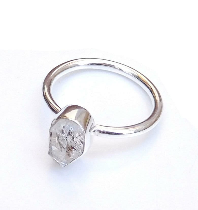 Herkimer Diamant Ring Rohedelstein, 925 Sterling Silber Band von BalajiJewels