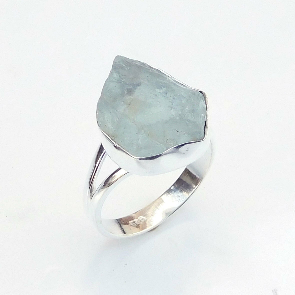 Natürlicher Aquamarin Sterling Silber Ring Artisan Boho Schmuck von BalajiJewels
