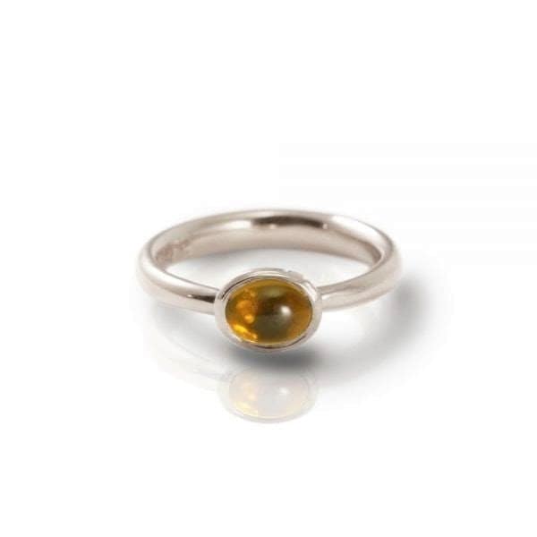Rund Citrin Ring Sterling Silber Edelstein Statement Ring von BalajiJewels