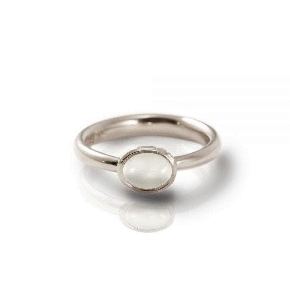 Weißer Mondstein Ring 925 Sterling Silber, Statement Ring von BalajiJewels