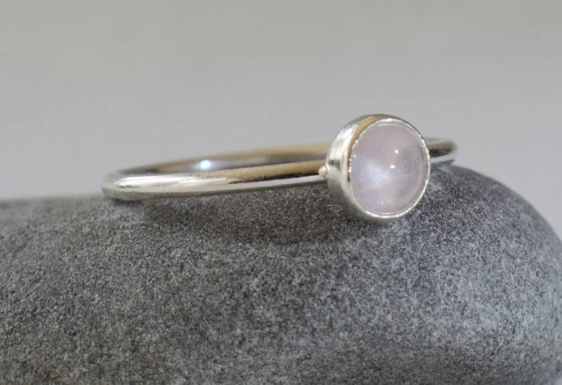 Zarter Rosenquarz-Ring Handgefertigter 925Er Sterlingsilber Edelsteinschmuck von BalajiJewels