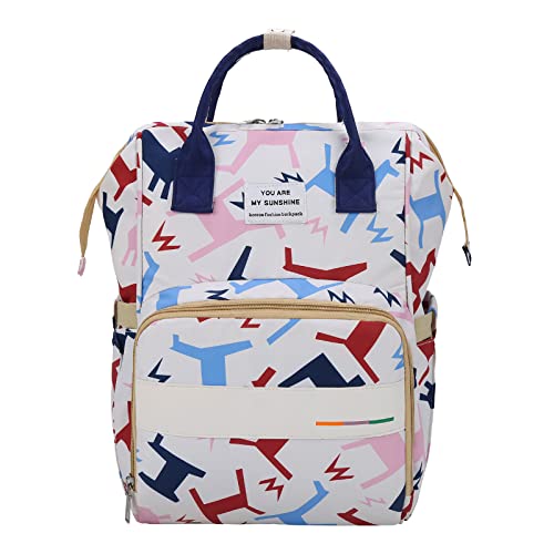 Balakaka 35L Retro Rucksack wasserdichte Reise Babytasche, Mit Haken zum Aufhängen am Kinderwagen,Multifunktional Faltbares Große Kapazität Babytasche,Tragbarer Baby Wickeltasche Drucken,Stil 1 von Balakaka