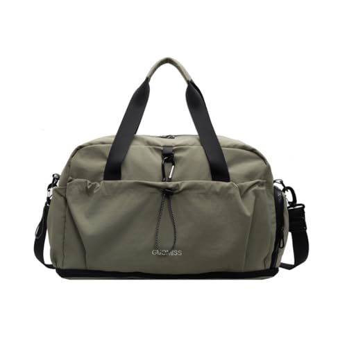 Balakaka Groß Reisetasche mit Glattem Reissverschluss 40 * 21 * 30cm, Sporttasche mit Schuhfach Nassfach, Damen Herren Weekend Handgepäck für Schwimmen, Grün von Balakaka