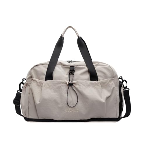 Balakaka Groß Reisetasche mit Glattem Reissverschluss 40 * 21 * 30cm, Sporttasche mit Schuhfach Nassfach, Damen Herren Weekend Handgepäck für Schwimmen, Weiß von Balakaka