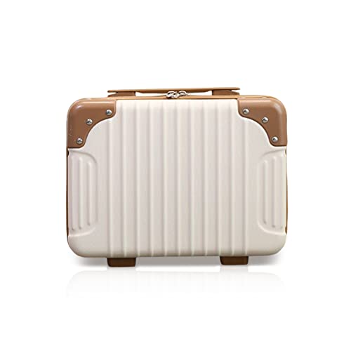 Balakaka Kosmetikkoffer Hartschale Beauty Case Tragbare Wasserdicht Reise Kosmetiktasche mit mit Handgriff und Reißverschluss, Verschleißfest Make Up Reisetasche für Damen Mädchen, Beige von Balakaka