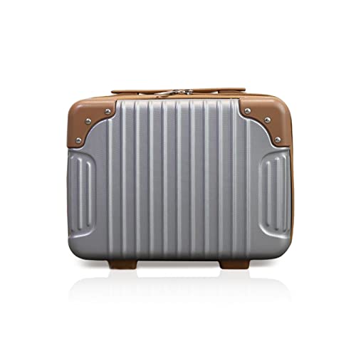 Balakaka Kosmetikkoffer Hartschale Beauty Case Tragbare Wasserdicht Reise Kosmetiktasche mit mit Handgriff und Reißverschluss, Verschleißfest Make Up Reisetasche für Damen Mädchen, Silber-Grau von Balakaka