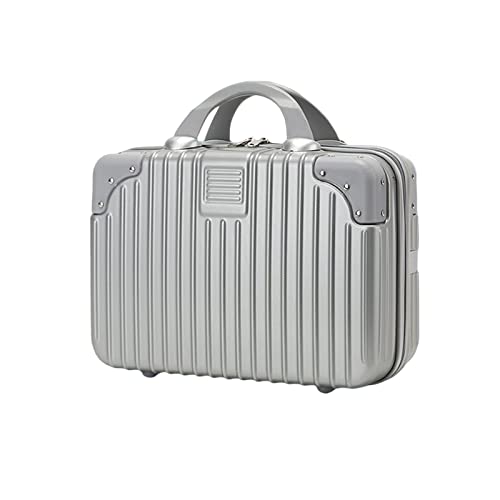 Balakaka Kosmetikkoffer Wasserdicht Schminktasche Leichter Handgepäck Beauty Case mit Handgriff und Reißverschluss, Damen Verschleißfest Hartschale Kulturtasche für Reise Ausflug, Silber von Balakaka