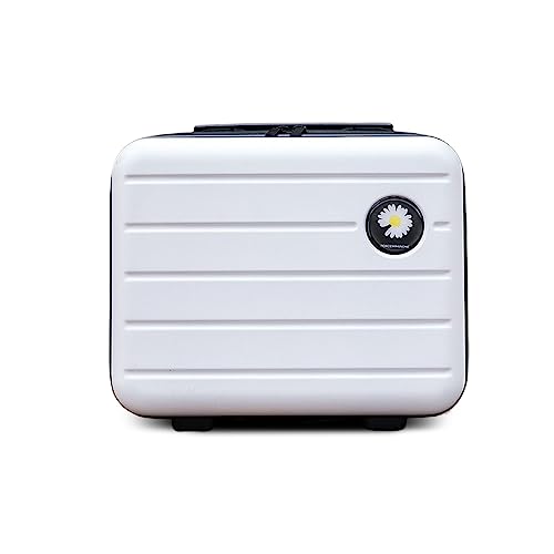 Balakaka Kosmetikkoffer für Mädchen, ABS Beautycase Damen Tragbare Wasserdicht,16 -Zoll große Kapazität Kosmetikkoffer Hartschale mit Handgriff und Reißverschluss 34x15x25 cm Weiß von Balakaka