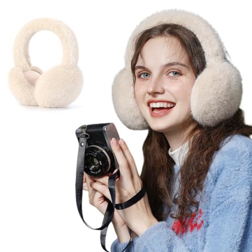 Balakaka Ohrenschützer für Damen,Winter Ohrenschützer Faltbare Abnehmbar Waschbar,Plüsch Earmuffs warme Kälteschutz Kalte Winterzubehör Outdoor Ohrenmuscheln Khaki von Balakaka