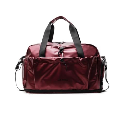 Balakaka Reisetasche Damen Herren mit Griff 28L, Weekend Handgepäck mit Schuhfach Nasstasche, Multifunktional Sporttasche für Reise und Übernachtung, Burgunderrot von Balakaka