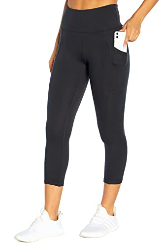 Balance Collection Womens Damen Easy Eclipse Capri hoher Taille und Taschen Leggings, Schwarz, S von Balance Collection Womens