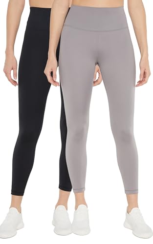 Balance Collection Damen Easy 25" High Rise Ankle 2 Pack Leggings, Silbernes Filigran, S (2er Pack) von Balance Collection