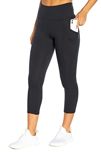 Balance Collection Damen Easy Eclipse Capri Hoher Taille und Taschen Leggings, Schwarz, M von Balance Collection