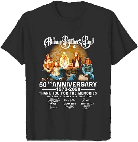 The Allman Broth Ers Band 50Th Anniversary 1970 2020 Thank Your for The Memories Mens T-Shirt Casual Cotton Unisex Black Tees The Allman Broth Ers Band 50Th Anniversary 1970 2020 Thank Your for The Memories Mens T-Shirt Casual Cotton Unisex Black Tees von Balance Master