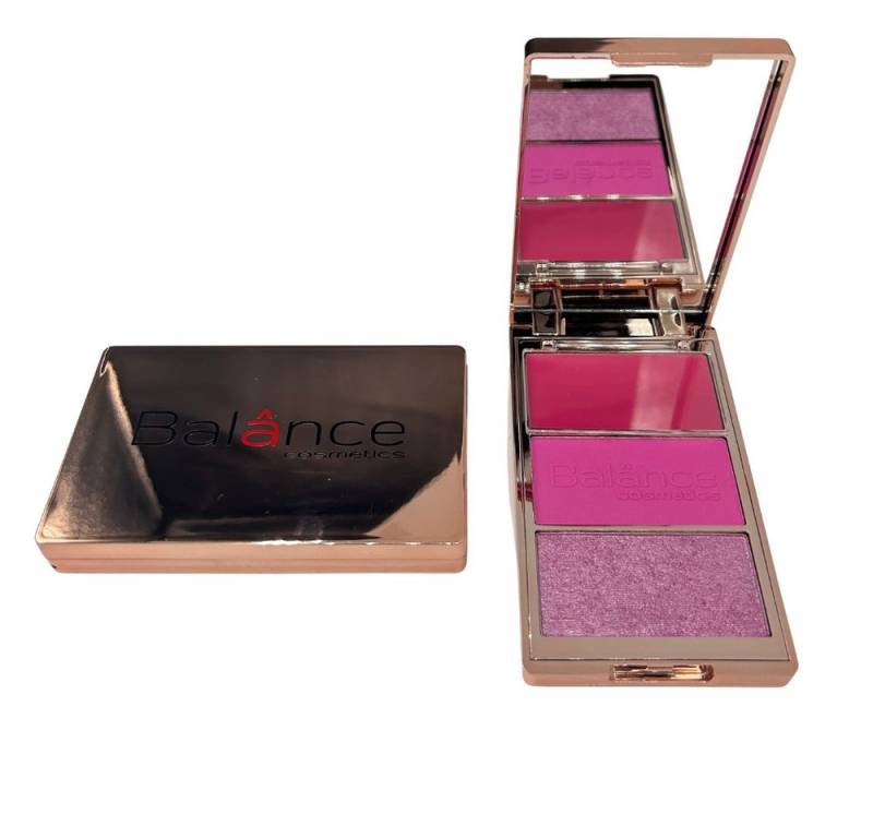 Balânce cosmetics Make-up Palette Balance Cosmetics Rouge & Highlighter Palette in Roségold-Edition, 3-in-1 Multitalent für den Teint. Mix aus Matt, Satin und Schimmer. von Balânce cosmetics