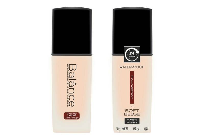 Balânce Foundation Balânce cosmetics "Metropolitan Beautys" Liquid Foundation, Balânce cosmetics Liquid Foundation in hochwertiger Dispenser Flasche, Wasserfest, Wischfest, Feuchtigkeitsspendend, Dispenser, Pumpflasche von Balânce