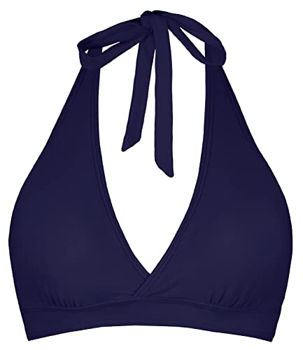 Balasami Damen-Bikini, stützend, gepolstert, Push-Up, gerüscht, Brusthaken, Rücken, Badeanzug, Badeanzug, nur Oberteile, Marineblau, Medium von Balasami