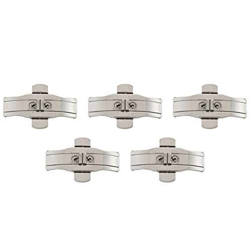 Balawin 5X Double Push Button Butterfly Verschluss Schnalle Silber Für 21mm Uhrenarmband von Balawin