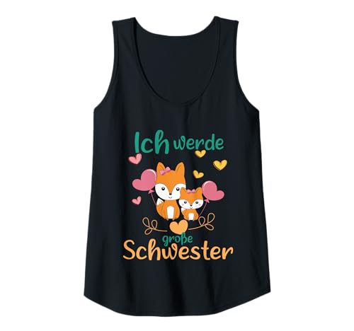 Damen Ich werde wieder große Schwester Füchse Mädchen Tank Top Damen Ich werde wieder große Schwester Füchse Mädchen Tank Top von Bald Große Schwester Geschwister Nachwuchs Outfits