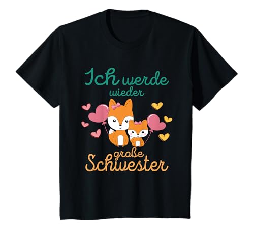 Ich werde wieder große Schwester Verkünden Füchse Mädchen T-Shirt von Bald Große Schwester Geschwister Nachwuchs Outfits