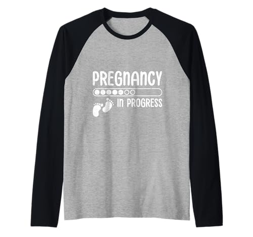 Baby Kommt PREGNANCY IN PROGRESS Lustiges Werdende Mutter Raglan von Bald Mama Shirt Werdende Mutter Tag Baby Kommt