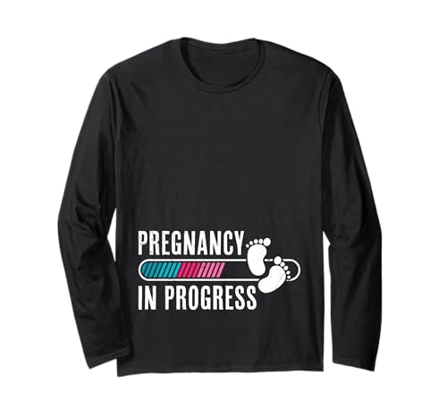Baby Kommt Pregnancy IN Progress Lustiges Werdende Mutter Langarmshirt von Bald Mama Shirt Werdende Mutter Tag Baby Kommt