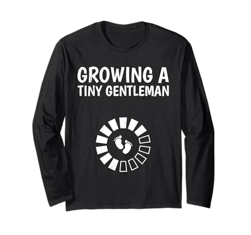 Bald Mama GROWING A TINY GENTLEMAN Lustig Baby Kommt Langarmshirt von Bald Mama Shirt Werdende Mutter Tag Baby Kommt