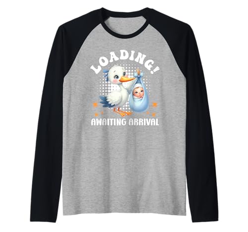 Bald Mama LOADING AWAITING ARRIVAL Lustig Werdende Mutter Raglan von Bald Mama Shirt Werdende Mutter Tag Baby Kommt