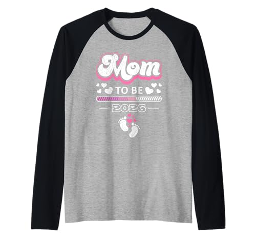 Bald Mama MOM to BE 2026 Werdende Mütter Lustig Mutter Raglan von Bald Mama Shirt Werdende Mutter Tag Baby Kommt