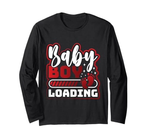 Bald Mutter BABY BOY LOADING Lustiges Werdende Mütter Langarmshirt von Bald Mama Shirt Werdende Mutter Tag Baby Kommt